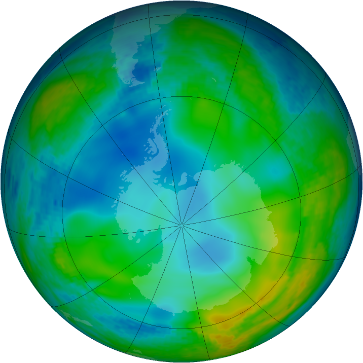 Antarctic ozone map for 08 June 1994